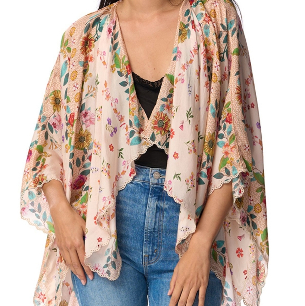 NWT Johnny Was Silk Kimono one size